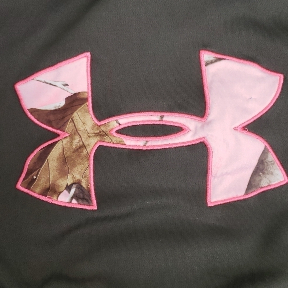 UNDER Armour Cold Gear Storm Hoodie Camo Green with Pink Accent Small VGUC - Picture 3 of 11